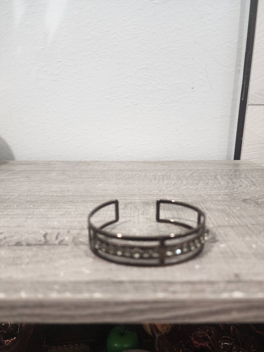 Gunmetal Crystal Accent Cuff Bracelet- Alexa Rae